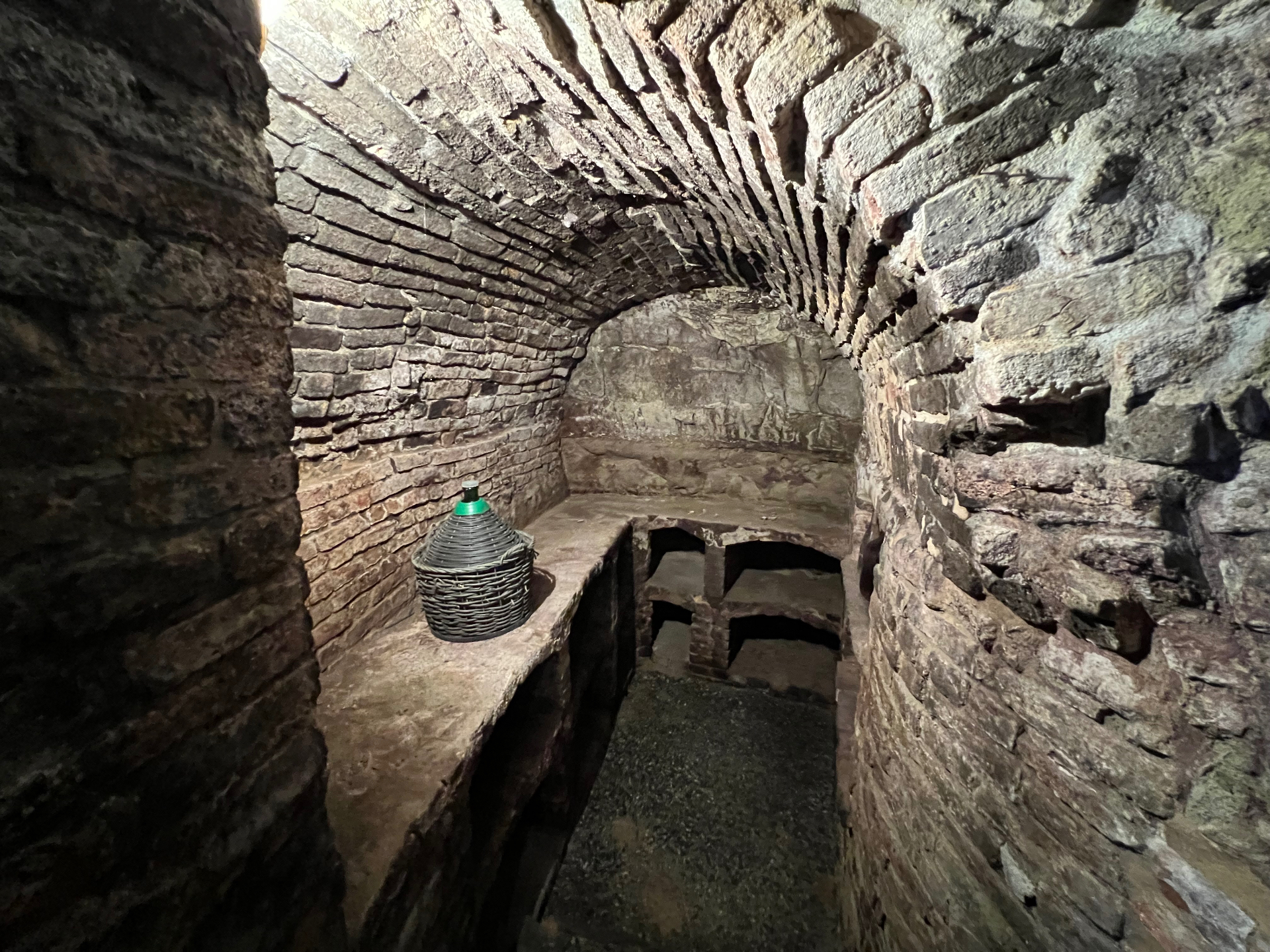 Historic brick cellar niche at the Cocconato property